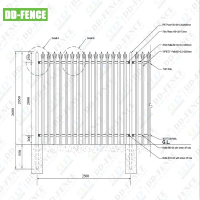 セクション W スパン 50x50x6mm コーナー鉄セキュリティコンクリート壁鋼柵フェンス IPE ポストデザイン溶融亜鉛メッキまたは粉体塗装